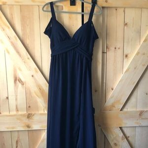 Sheer navy blue maxi dress